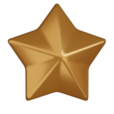 Uyarı 3D ikon altın yıldız rozeti parlatıldı