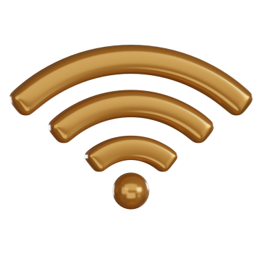 Bildirim 3d altın Wi-Fi sinyali minimal biçimi