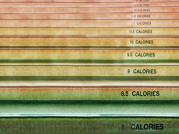 Schodów Tekst Dieplay Liczba Kalorii Podczas Używania Chodzić Krok Koncepcja — Zdjęcie stockowe