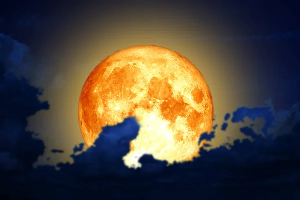 Full Worm Moon Back Silhouette Cloud Night Sky Elements Image — Stock Photo, Image