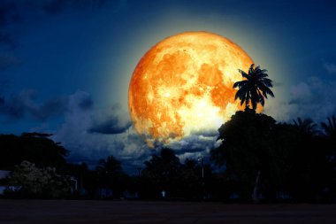 tam buck ay geri siluet renkli gökyüzü, Nasa tarafından döşenmiş bu görüntü unsurları