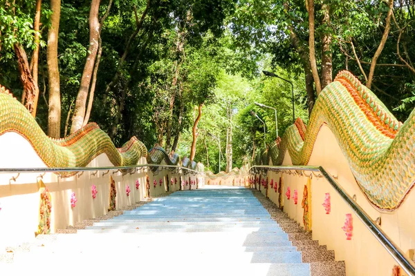 Naga Tay sanat Beton merdiven yol üst tepeden aşağı dağ orman içinde ayak