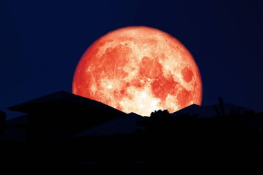 tam kanlı ay geri siluet çatı, Nasa tarafından döşenmiş bu görüntü unsurları üzerinde