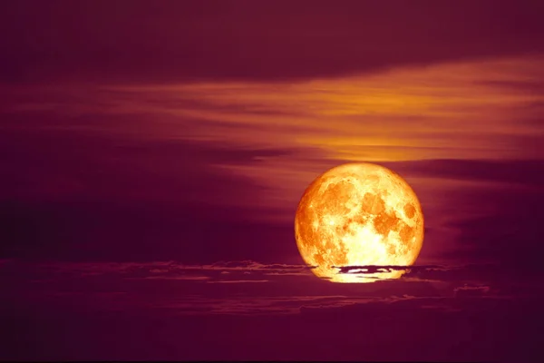 Sangre Luna Rojo Nube Rojo Naranja Cielo Rayo Alrededor Elementos — Foto de Stock