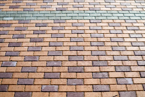 Patrón Pared Ladrillo Suelo Pavimentación Cerca Parque Infantil Parque Público —  Fotos de Stock