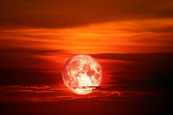 Christmas Moon Back Heap Cloud Red Night Sky Elements Image — Stock Photo, Image