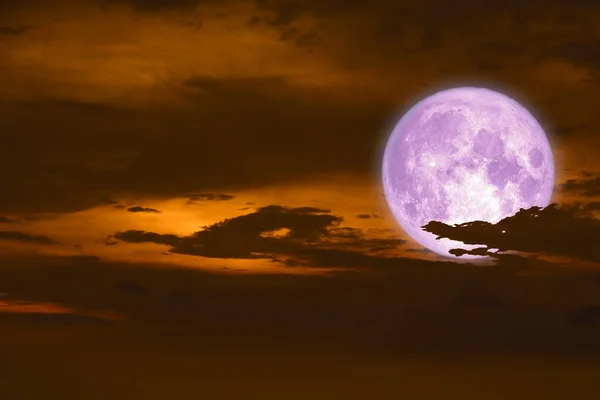 Lange Nacht Mond Zurück Rote Wolke Sonnenuntergang Himmel Elemente Dieses — Stockfoto