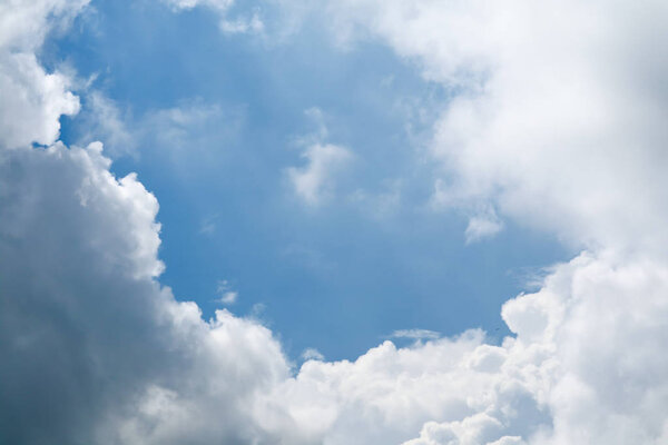Beautiful heap clouds and blue sky and sunlight background
