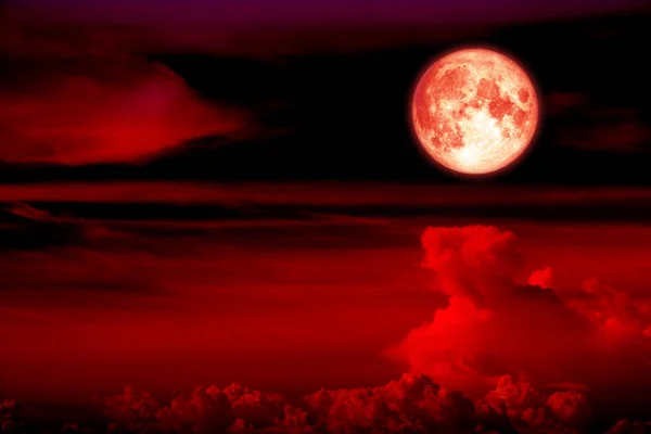 Blood Moon Sky Line Heap Cloud Spread Soft Cloud Elements — Stock Photo, Image