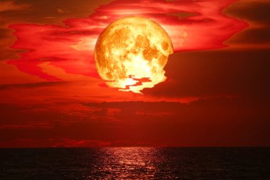Süper kar kan ayda geri gece gökyüzü siluet bulut, Nasa tarafından döşenmiş bu görüntü unsurları