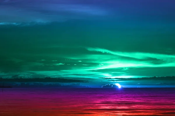 Sun Dawn Back Morning Sky Silhouette Colorful Cloud — Stock Photo, Image