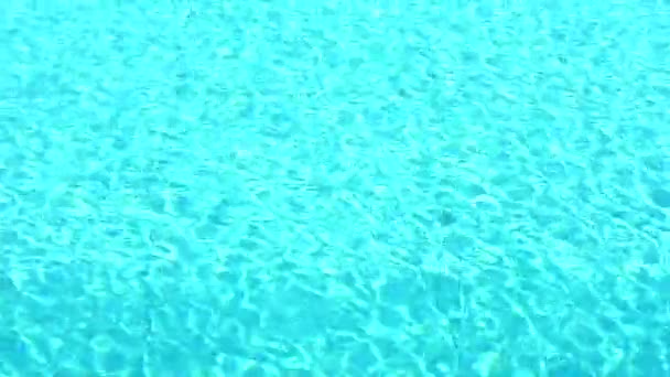 Небольшая волна на поверхности воды в плавании светло-голубой пол — стоковое видео
