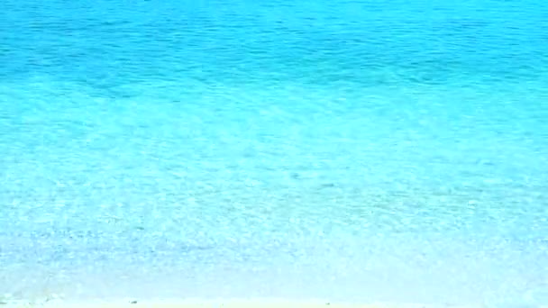 Clear sea water until can see rocks and sand in under water — Stock Video