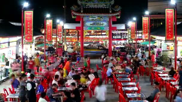 Time lapse van de Chinese stad in Night Pattaya City — Stockvideo