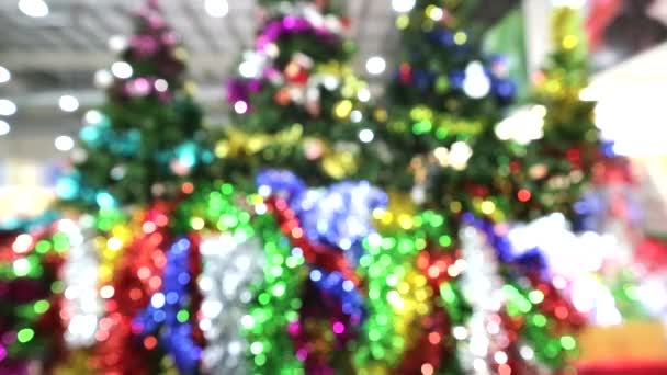 Bulanıklık bokeh Noel ağacı 6 hareket — Stok video