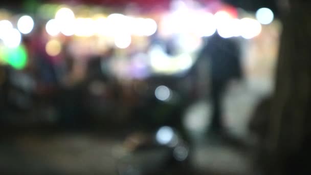 Blur of walking street and night market — Stock Video