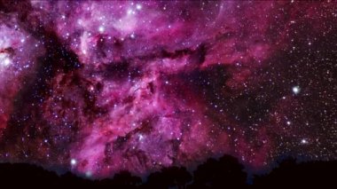 macenta renk galaksi hareket gece gökyüzü zaman atlamalı üst ağaç geçmek