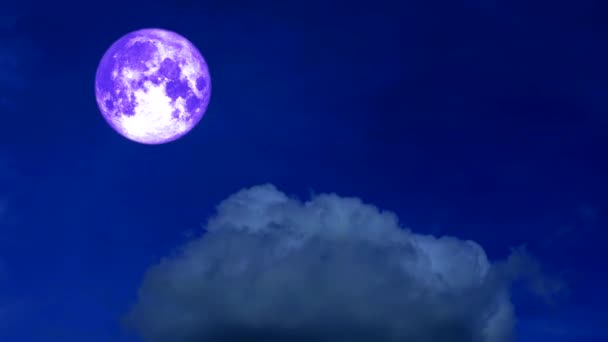 pleine moisson lune mouvement passer en arrière nuage sur sombre ciel nocturne 