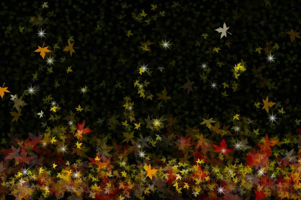 Σφενδάμι πτώση αφηρημένο του θαμπώματος πολύχρωμο φως εσωτερικό νυχτερινό κήπο — Φωτογραφία Αρχείου