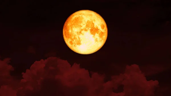 Σούπερ Γεμάτο Φεγγάρι Αίματος Φράουλα Και Νύχτα Κόκκινο Ουρανό Στοιχεία — Φωτογραφία Αρχείου