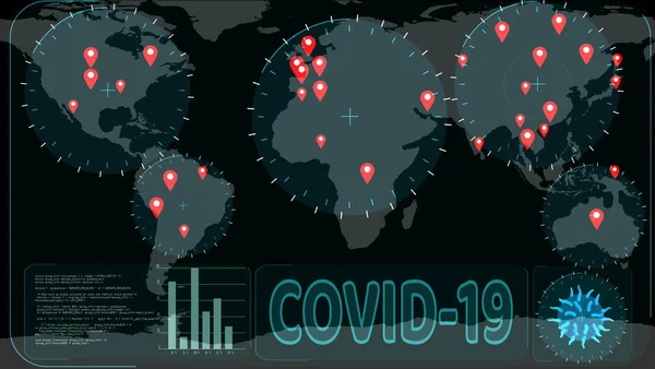 Krisis Covid Virus Dan Radar Scanning Yang Terdeteksi Negara Ini — Stok Foto