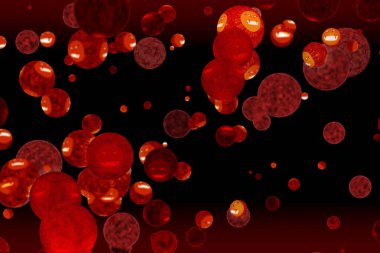 Virüs covid topu, siyah ekrandaki kırmızı lavın şeytani yüzüne dönüşmesiydi.