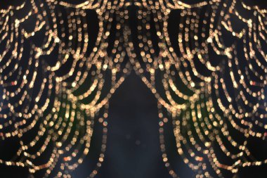 yansıma altın parıltı bulanıklık ve bokeh soyut ve örümcek ağı sanatı, çiy damlası ve yağmur web ve karanlık arkaplan