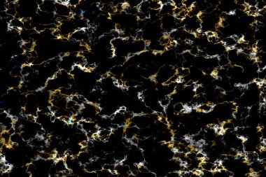 Altın şimşek, parlak mineral dokusunu koyu mermer iç döşeme, duvar ve zemin zemininde ortaya çıkarır.