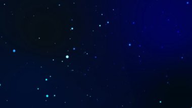 Bulanık ve bokeh soyut hareket parlak parçacıklar ve koyu mavi arkaplan