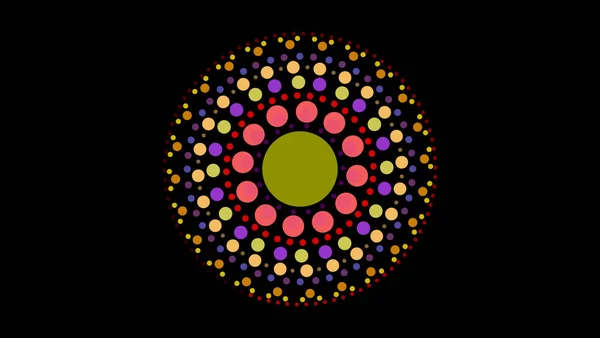 Art Dot Fade Circle Снаружи Небольшой Круг Мульти Свежий Тон — стоковое фото