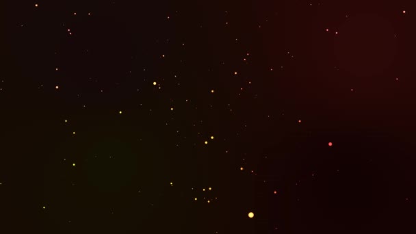 Difuminación y movimiento abstracto bokeh partículas brillantes fondo descolorido lento y rojo oscuro — Vídeo de stock
