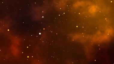 Bulanık ve bokeh soyut hareket parıldayan parçacıklar ve turuncu duman arka planı
