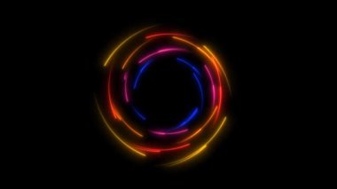 çokrenkli çizgi parlıyor ve rastgele soluyor. Saat yönünde hızlı dön siyah ekranda