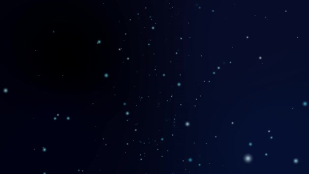Blur and snow star motion glow particles slow faded on dark blue screen background — Stock Video