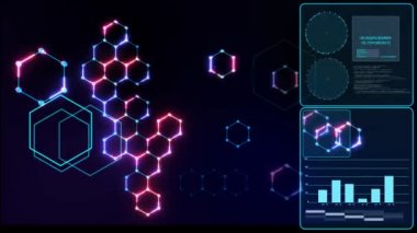 Fütürist dijital veri işleme nano teknoloji akıllı grafik güçlü enerji ve analiz ve grafik monitörü