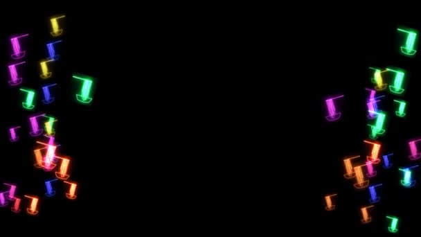 虹色のラーメン遅いダンスとコピースペース黒い画面上の中間フレーム — ストック動画