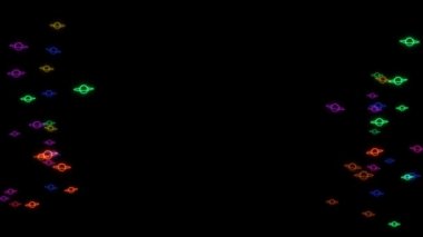 Gökkuşağı renkli doygunluklar yavaş dans ediyor ve siyah ekranda orta çerçeveyi kopyalıyor