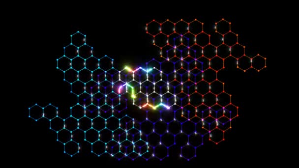 Gelecekçi dijital veri işleme nano teknoloji akıllı grafik güçlü enerji — Stok video