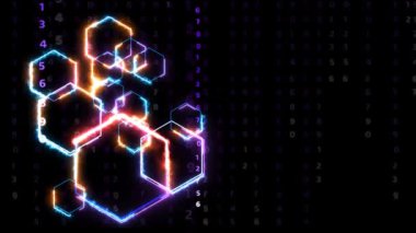 Fütürist dijital veri işleme teknolojisi. Akıllı güçlü enerji ve menekşe sayısal matris arka planı.