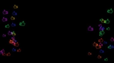 Gökkuşağı renkli yavaş dans etmeyi ve siyah ekranda orta çerçeveyi kopyalamayı sever