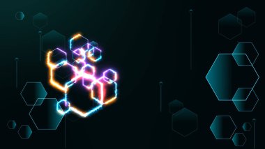 Altıgenlerin değişken arkaplan üzerinde hareket eden çokgen geleceksel ilişkileri