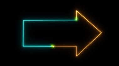 Neon ok aqua turuncu renk ve kısa devre kıvılcım yeşil