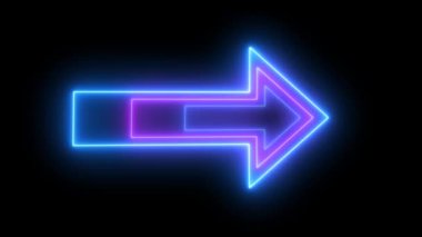 Neon mavisi ve morumsu ok yavaş yanıp sönüyor