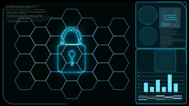 Las computadoras están analizando y procesando para decodificar y destruir el rescate del programa de codificación — Vídeo de stock