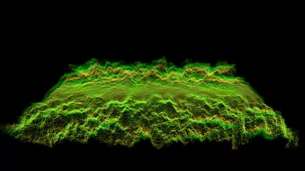 Abstract groen citroen golfvorm geluid audio muziek oscillatie, visualisatie golf technologie digitaal oppervlak — Stockvideo