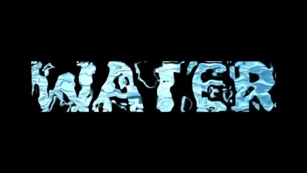 Elmosódott Víz Elvont Terjedési Jel Átalakítja Víz Szövegét — Stock videók