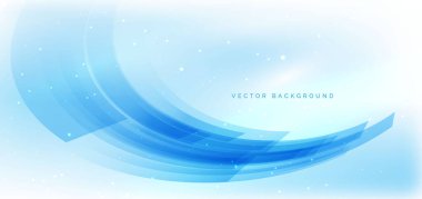 Soyut modern teknoloji mavi eğri çizgileri, parlak dekorasyon zarifliğiyle arka plan. Vektör illüstrasyonu