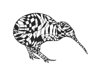 Zentangle stilize kivi.