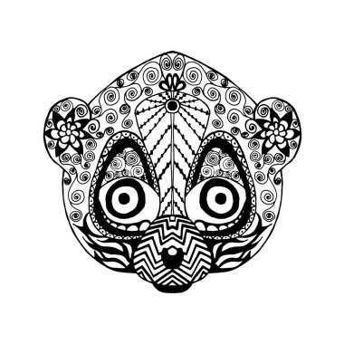 Zentangle stilize lemur. Dövme veya t-shirt için Kroki.