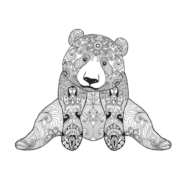 Urso panda bonito . — Vetor de Stock